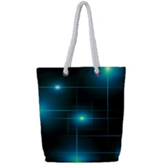 Light Shining Lighting Blue Night Full Print Rope Handle Tote (small) by anzea