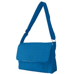 Blue Lego Texture Macro, Blue Dots Background, Lego Full Print Messenger Bag (s) by kyorashop23