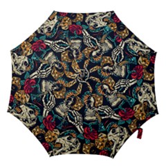 Vintage Art Tattoos Colorful Seamless Pattern Hook Handle Umbrellas (large)