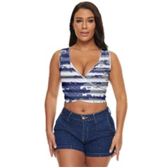 Metallic Rhythm Print Women s Sleeveless Wrap Top by dflcprintsclothing