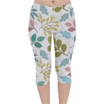 Leaf pattern  Velvet Capri Leggings 