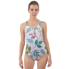 Leaf Seamless Pattern  Cut-out Back One Piece Swimsuit by Safari