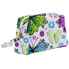 Butterflies, Abstract, Background, Colorful Wristlet Pouch Bag (large) by kyorashop23