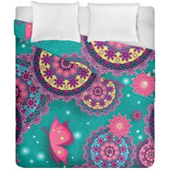 Floral Pattern, Abstract, Colorful, Flow Duvet Cover Double Side (california King Size) by kyorashop23