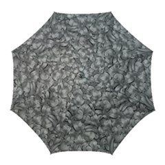 Silver Blossom Elegance Print (ai+human) Golf Umbrellas by dflcprintsclothing