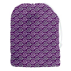 Violet White Pattern Drawstring Pouch (3xl) by ytdream