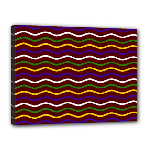 Multicolor Wave Pattern Canvas 16  X 12  (stretched) by ytdream