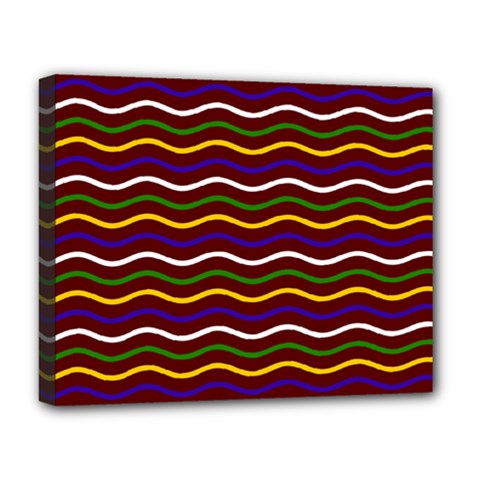 Multicolor Wave Pattern Deluxe Canvas 20  X 16  (stretched) by ytdream