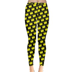 Royalty Inspired Crown Pattern Inside Out Leggings by ExtraAwesomeSauce