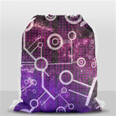Cosmic Network Geometric Art Drawstring Bag (small) by ExtraAwesomeSauce