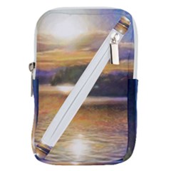 Serene Sunset Over Water Belt Pouch Bag (large) by ExtraAwesomeSauce