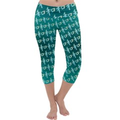 Peaceful Japanese Kanji Design Capri Yoga Leggings