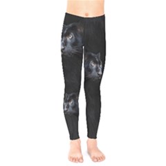 Black Panther Cat Print Kids  Legging by CoolDesigns