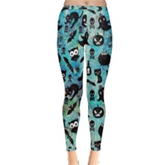 Ghosts Owls Pumpkins Inside Out Leggings
