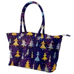 Gold And Blue Trees, Adoxali, Christmas Canvas Shoulder Bag by kyorashop23