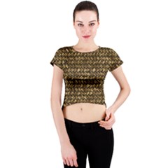 Straw Like Country Side  Crew Neck Crop Top by ConteMonfrey