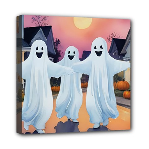Friendly Ghosts Mini Canvas 8  X 8  (stretched) by AIDreaming