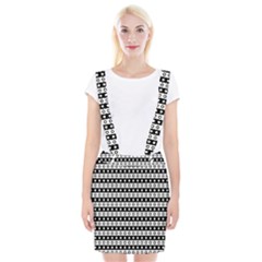 Black And White Circles Pattern Braces Suspender Skirt by ytdream