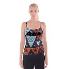 Fractal Triangle Geometric Abstract Pattern Spaghetti Strap Top by Cemarart