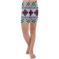 Ukrainian Folk Seamless Pattern Ethnic Ornament Border Element Traditional Kids  Lightweight Velour Capri Yoga Leggings by Grandong