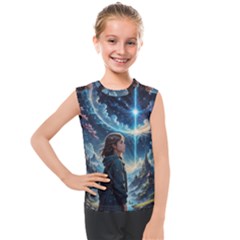 Enchanting Fantasy Night Sky Scene Kids  Mesh Tank Top