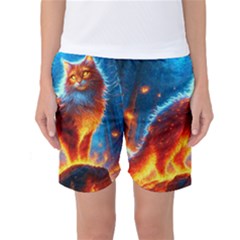 Enchanted Fire Feline Women s Basketball Shorts by ExtraAwesomeSauce