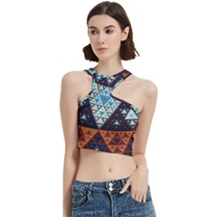 Fractal Triangle Geometric Abstract Pattern Cut Out Top by Cemarart