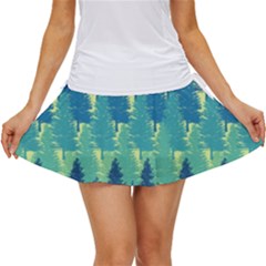 Christmas Trees Pattern Digital Paper Seamless Women s Skort by Paksenen
