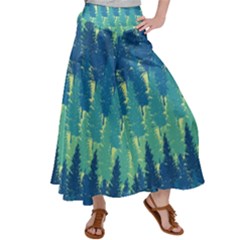 Christmas Trees Pattern Digital Paper Seamless Women s Satin Palazzo Pants by Paksenen