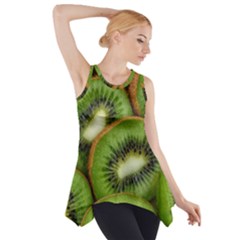 Kiwi Texture, Background With Kiwi, Fruits, Kiwi Side Drop Tank Tunic