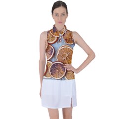 Orange, Slices, Fruits, Citrus Women s Sleeveless Polo T-shirt by kyorashop23