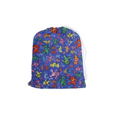 Grateful Dead Dancing Bears Pattern Drawstring Pouch (medium) by Salmanaz77