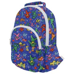 Grateful Dead Dancing Bears Pattern Rounded Multi Pocket Backpack by Salmanaz77
