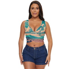 Mountains Countryside Agriculture Women s Sleeveless Wrap Top by Salmanaz77