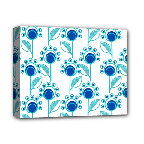 Blue Daisy Minimalist Leaves   Deluxe Canvas 14  X 11  (stretched) by ConteMonfrey