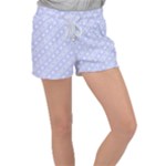 Light purple and white floral pattern Women s Velour Lounge Shorts