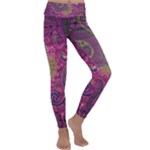 Abstract Purple Pattern Kids  Lightweight Velour Classic Yoga Leggings
