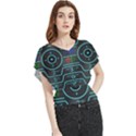 Retro Mobile Device Output Device Butterfly Chiffon Blouse View1