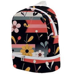  Minimalist Pattern With Simple Lines,flower And Shapes, Creating A Clean And Modern Zip Bottom Backpack by myclothy