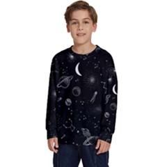 Cosmic Black Space Star Kids  Crewneck Sweatshirt