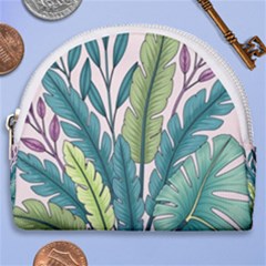 Illustrations Plants Nature Leaves Horseshoe Style Canvas Pouch