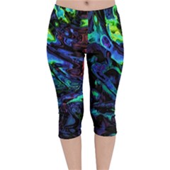 Sci-fi Scenester Velvet Capri Leggings  by MRNStudios