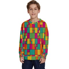 Abstract-background Kids  Crewneck Sweatshirt by kyorashop23