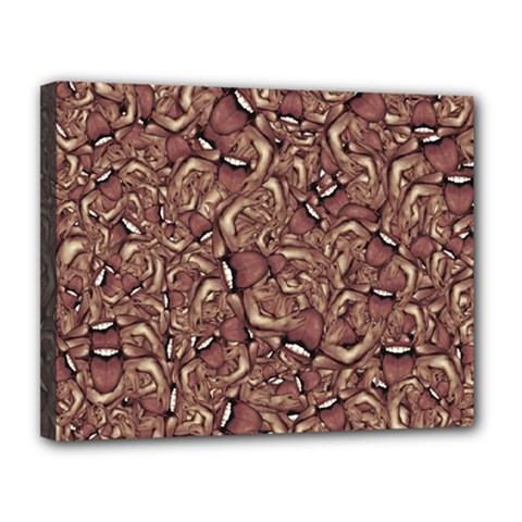 Human Spider Mutant Creatures Motif Random Pattern Canvas 14  X 11  (stretched) by dflcprintsclothing