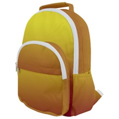 Electric Yellow To Burgundy Red Linear Gradient Rounded Multi Pocket Backpack by GradientsOmbre