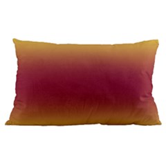 Electric Yellow To Burgundy Red Bilinear Gradient 16 x24  Lumbar Throw Cushion Case (two Sides)