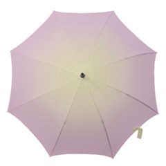Cream Yellow To Pink Lace Linear Gradient Hook Handle Umbrellas (large) by GradientsOmbre