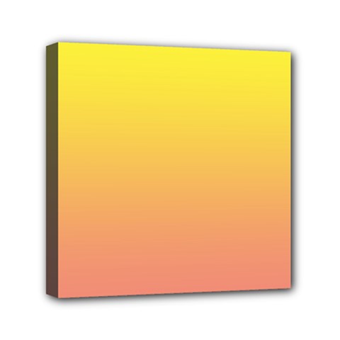 Electric Yellow To Coral Pink Linear Gradient Mini Canvas 6  X 6  (stretched)