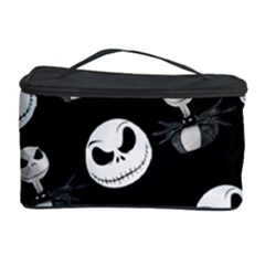 Jack Print, White, Before, Plain, Black, Simple, Christmas Cosmetic Storage Case by kyorashop23