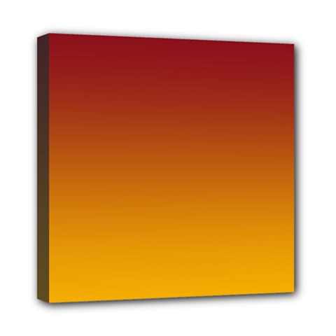 Burgundy Red To Amber Orange Linear Gradient Mini Canvas 8  X 8  (stretched) by GradientsOmbre